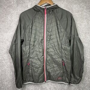 LL Bean Jacket Womens Medium Quilted Puffer Windbreaker Primaloft Running